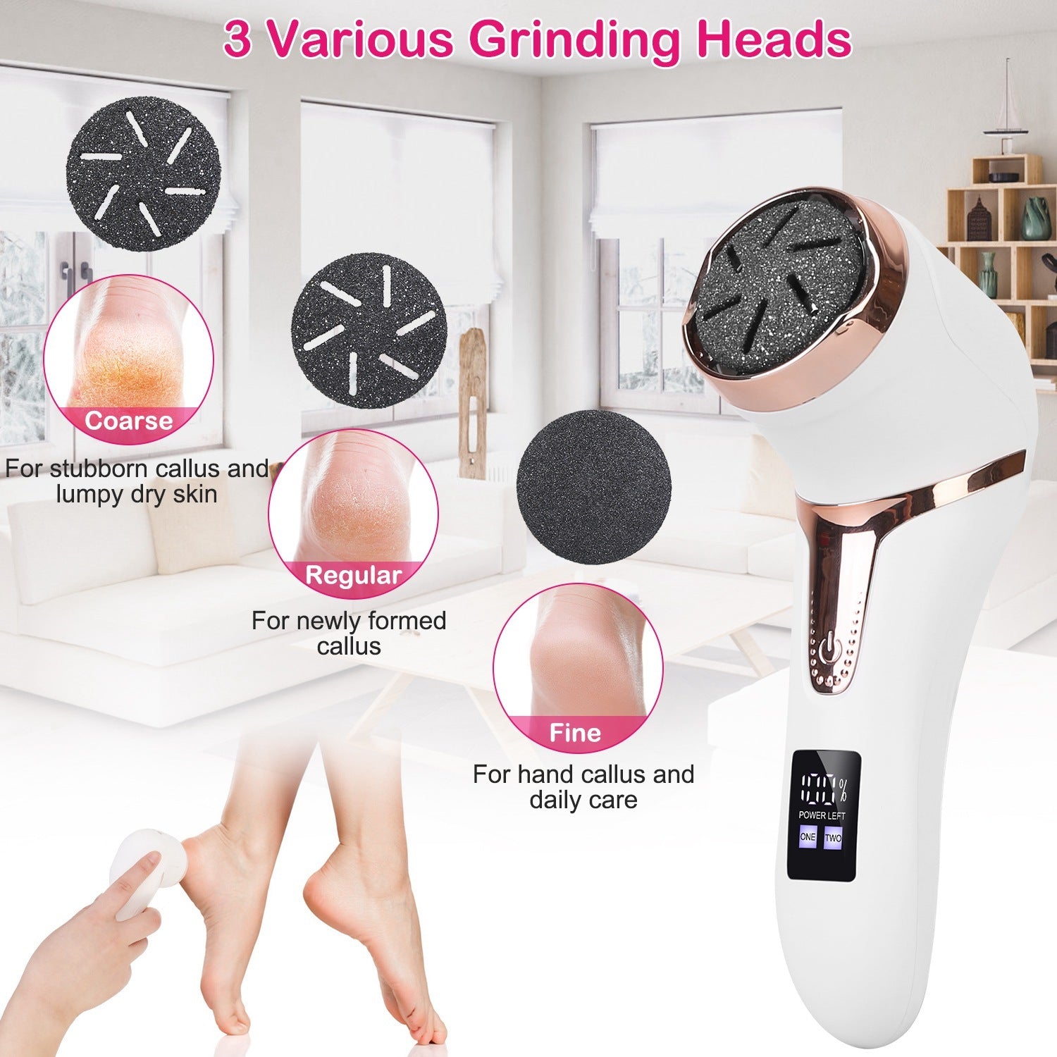 Premium Electric Foot File with Vacuum – 17-in-1 Pedicure Kit