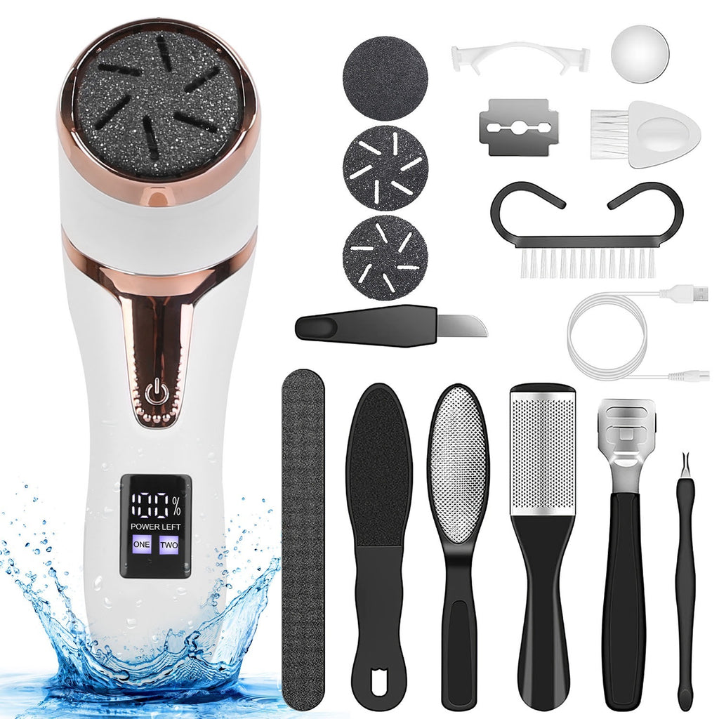 Premium Electric Foot File with Vacuum – 17-in-1 Pedicure Kit