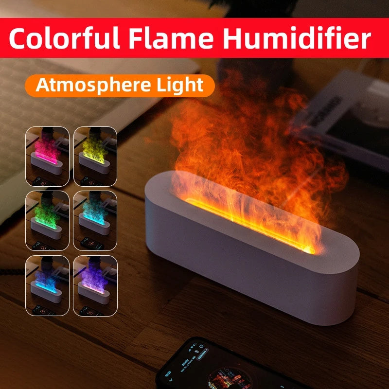 Humidificador Flame™ Minimalista – Difusor Ultrasónico con Efecto Fuego Realista (USB)