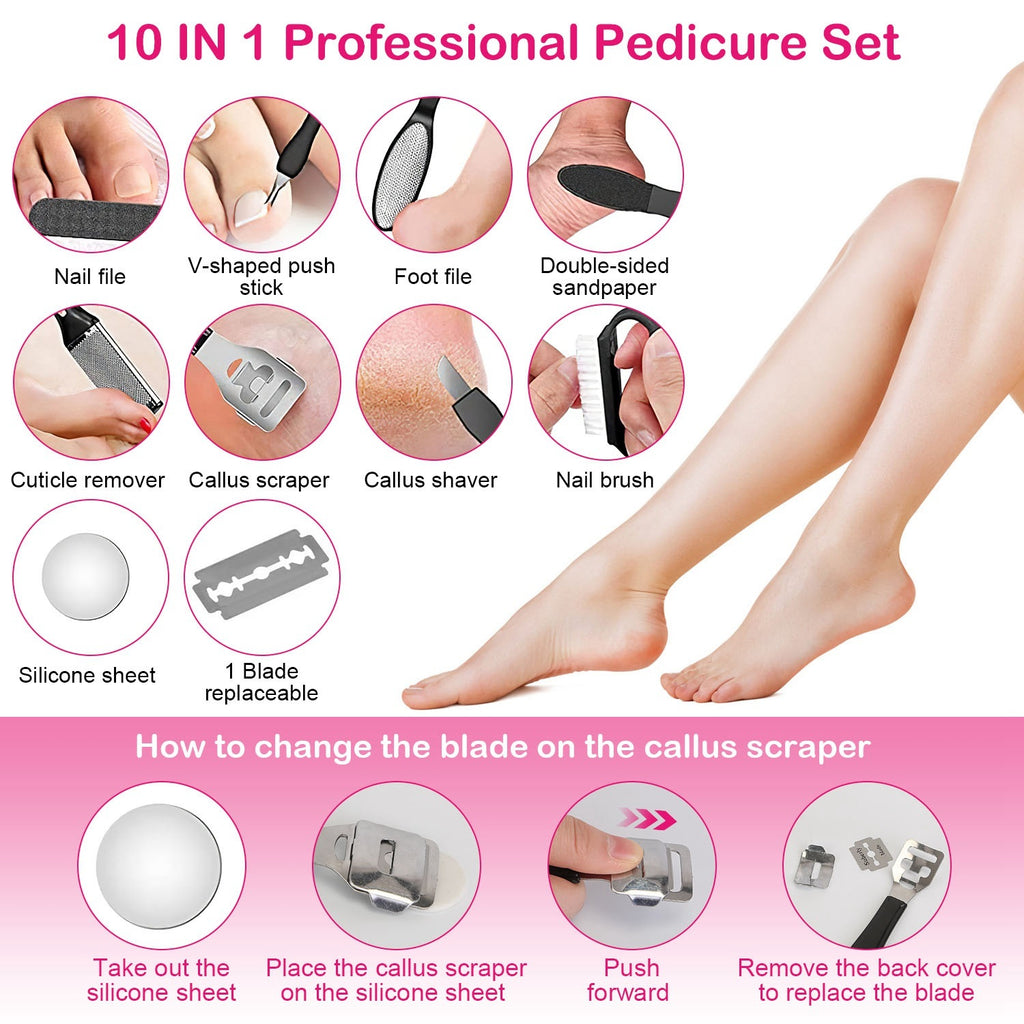 Premium Electric Foot File with Vacuum – 17-in-1 Pedicure Kit